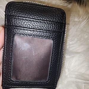 Black Textured Wallet with ID Window